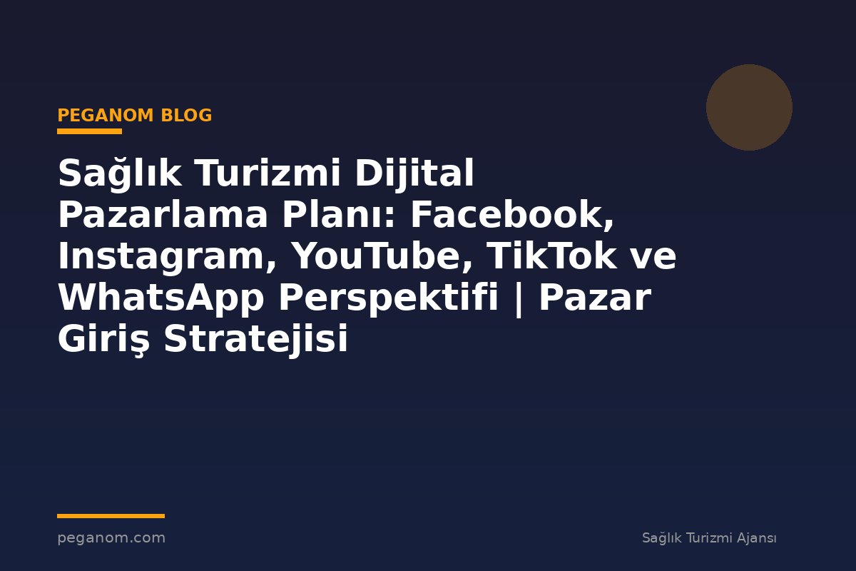Sağlık Turizmi Dijital Pazarlama Planı: Facebook, Instagram, YouTube, TikTok ve WhatsApp Perspektifi | Pazar Giriş Stratejisi