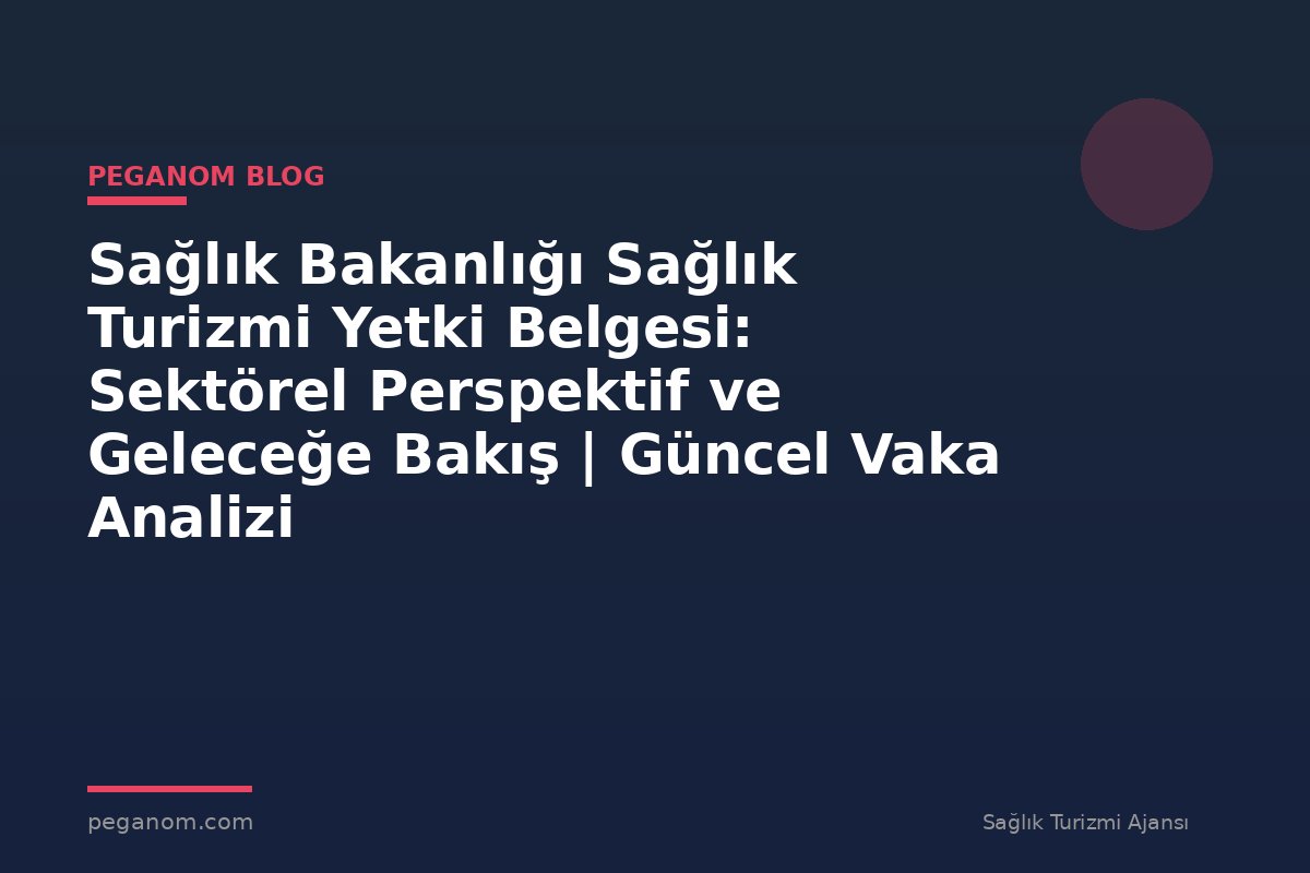 Sağlık Bakanlığı Sağlık Turizmi Yetki Belgesi: Sektörel Perspektif ve Geleceğe Bakış | Güncel Vaka Analizi