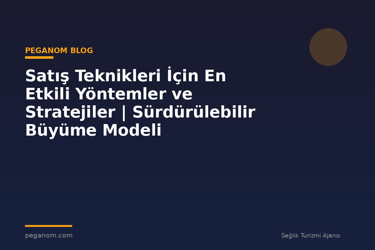 Satış Teknikleri İçin En Etkili Yöntemler ve Stratejiler | Sürdürülebilir Büyüme Modeli
