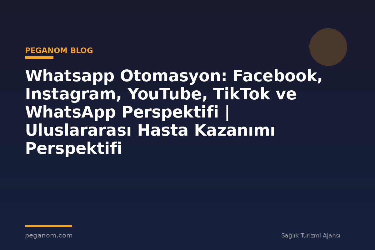 Whatsapp Otomasyon: Facebook, Instagram, YouTube, TikTok ve WhatsApp Perspektifi | Uluslararası Hasta Kazanımı Perspektifi