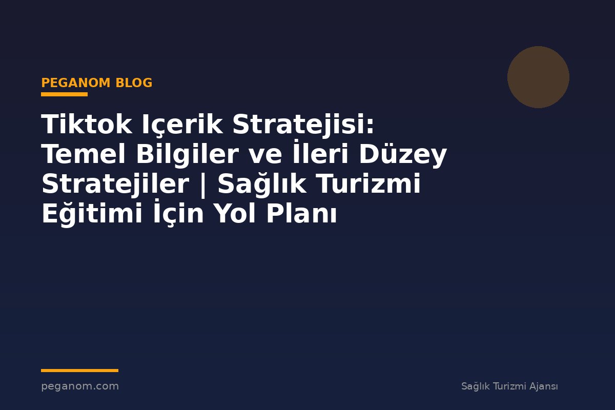Tiktok Içerik Stratejisi: Temel Bilgiler ve İleri Düzey Stratejiler | Sağlık Turizmi Eğitimi İçin Yol Planı