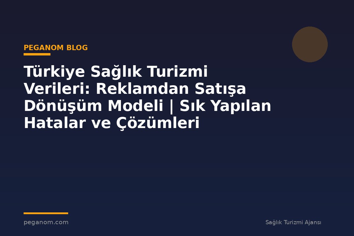 Türkiye Sağlık Turizmi Verileri: Reklamdan Satışa Dönüşüm Modeli | Sık Yapılan Hatalar ve Çözümleri