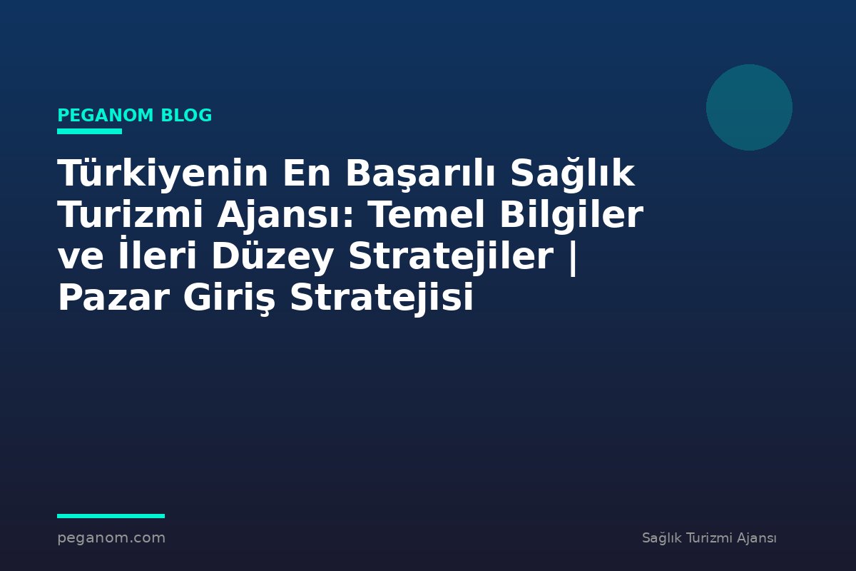 Türkiyenin En Başarılı Sağlık Turizmi Ajansı: Temel Bilgiler ve İleri Düzey Stratejiler | Pazar Giriş Stratejisi