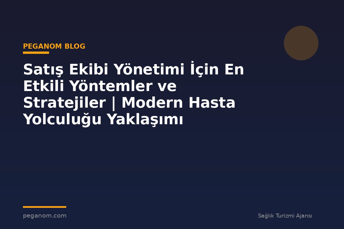 Satış Ekibi Yönetimi İçin En Etkili Yöntemler ve Stratejiler | Modern Hasta Yolculuğu Yaklaşımı