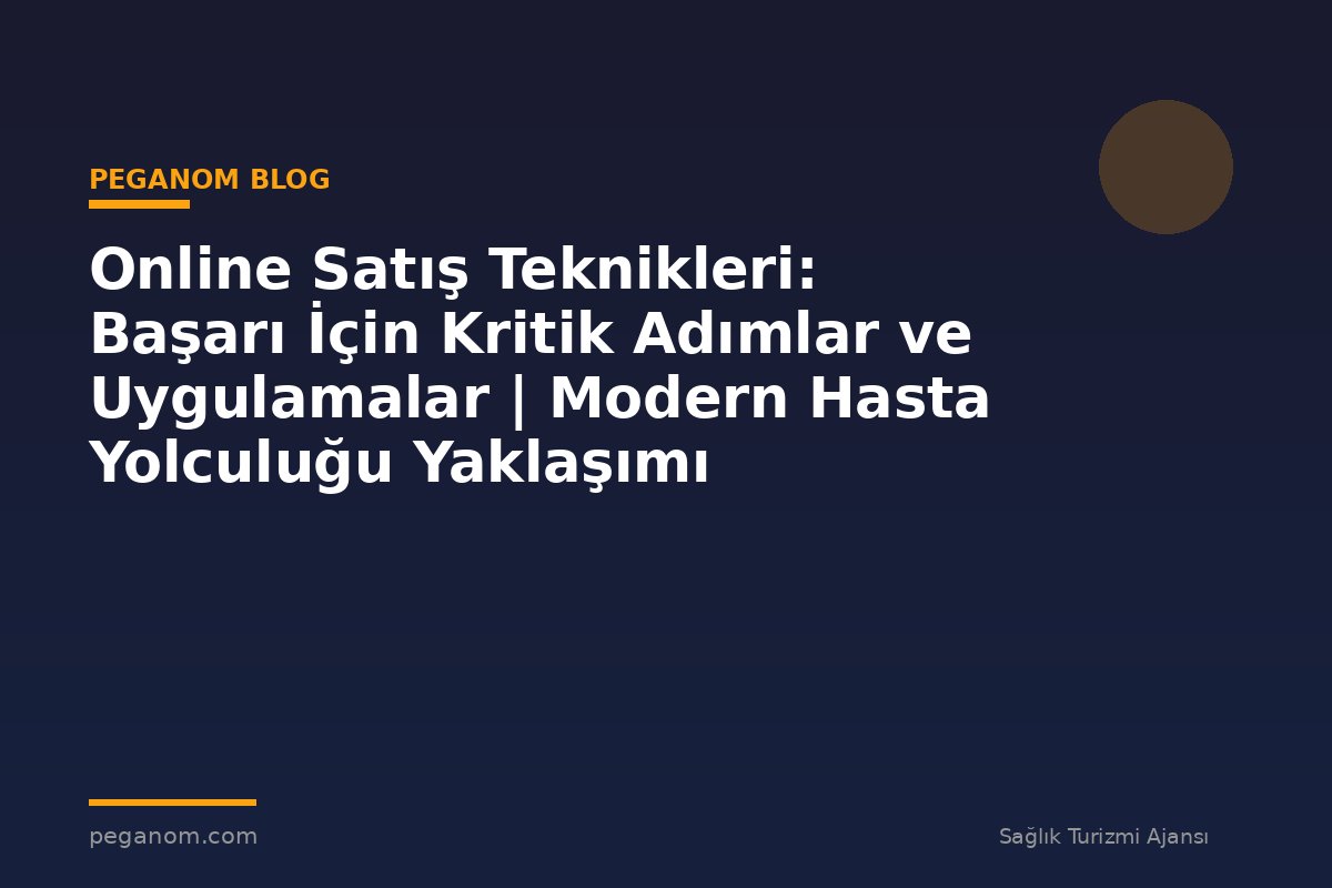 Online Satış Teknikleri: Başarı İçin Kritik Adımlar ve Uygulamalar | Modern Hasta Yolculuğu Yaklaşımı