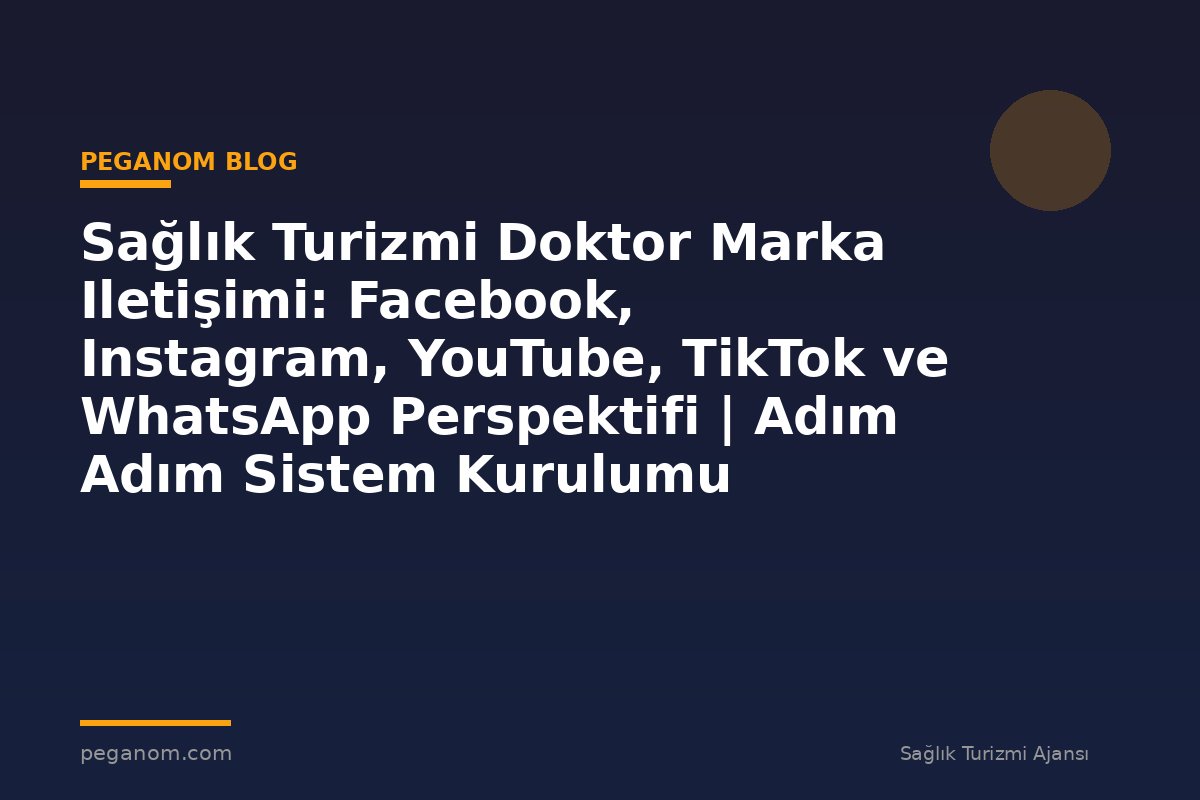 Sağlık Turizmi Doktor Marka Iletişimi: Facebook, Instagram, YouTube, TikTok ve WhatsApp Perspektifi | Adım Adım Sistem Kurulumu