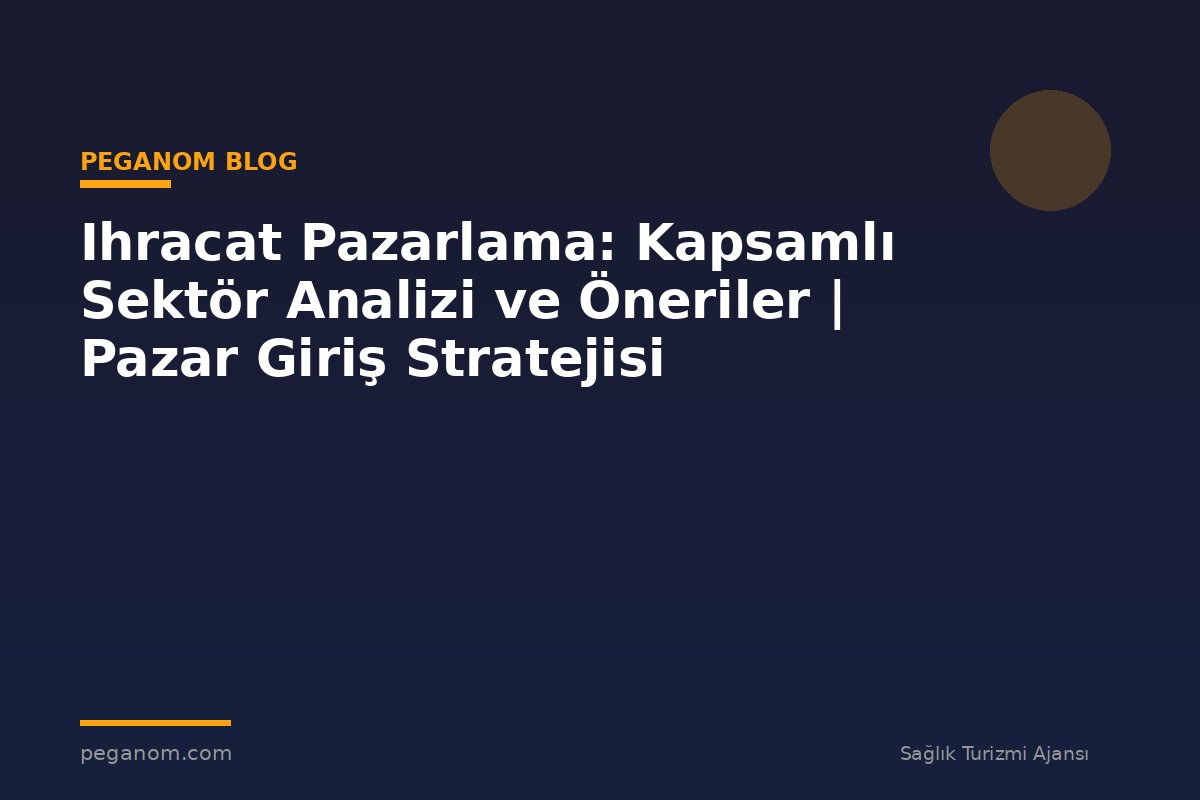 Ihracat Pazarlama: Kapsamlı Sektör Analizi ve Öneriler | Pazar Giriş Stratejisi