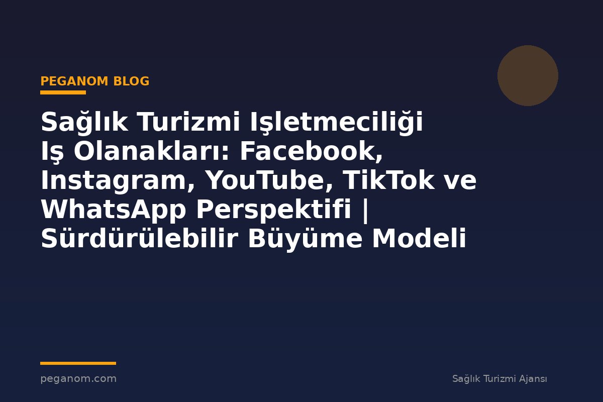 Sağlık Turizmi Işletmeciliği Iş Olanakları: Facebook, Instagram, YouTube, TikTok ve WhatsApp Perspektifi | Sürdürülebilir Büyüme Modeli
