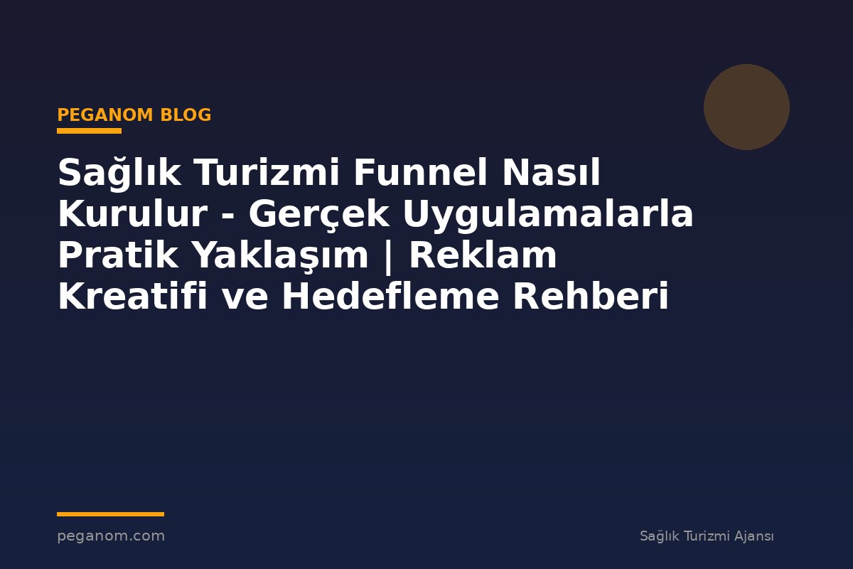 Sağlık Turizmi Funnel Nasıl Kurulur - Gerçek Uygulamalarla Pratik Yaklaşım | Reklam Kreatifi ve Hedefleme Rehberi
