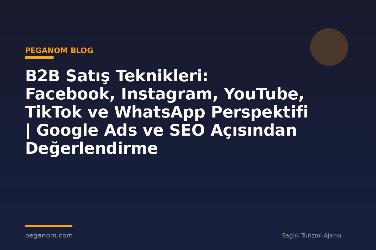 B2B Satış Teknikleri: Facebook, Instagram, YouTube, TikTok ve WhatsApp Perspektifi | Google Ads ve SEO Açısından Değerlendirme