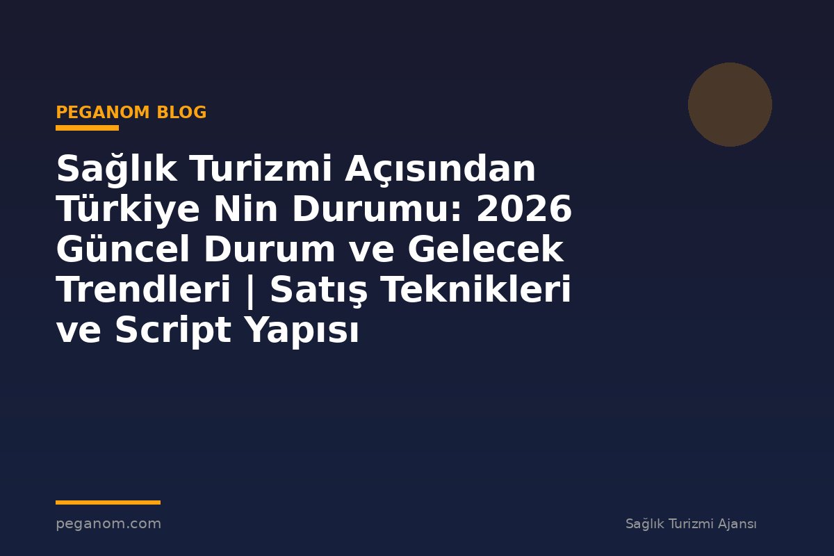 Sağlık Turizmi Açısından Türkiye Nin Durumu: 2026 Güncel Durum ve Gelecek Trendleri | Satış Teknikleri ve Script Yapısı