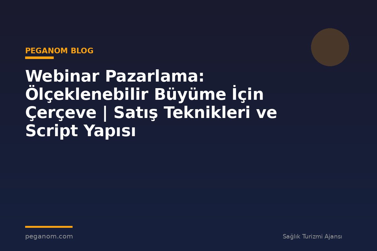 Webinar Pazarlama: Ölçeklenebilir Büyüme İçin Çerçeve | Satış Teknikleri ve Script Yapısı