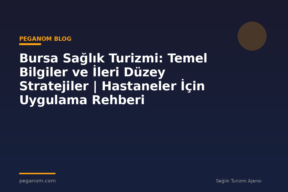 Bursa Sağlık Turizmi: Temel Bilgiler ve İleri Düzey Stratejiler | Hastaneler İçin Uygulama Rehberi