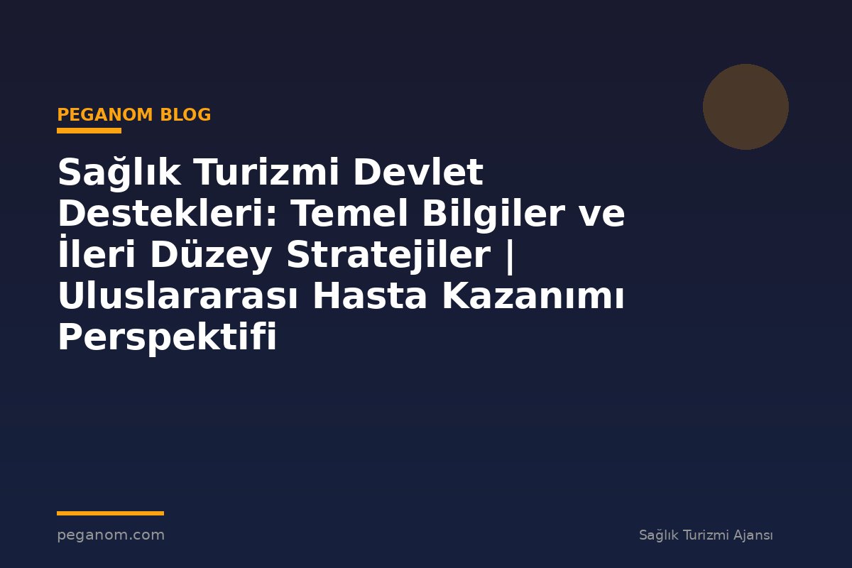 Sağlık Turizmi Devlet Destekleri: Temel Bilgiler ve İleri Düzey Stratejiler | Uluslararası Hasta Kazanımı Perspektifi