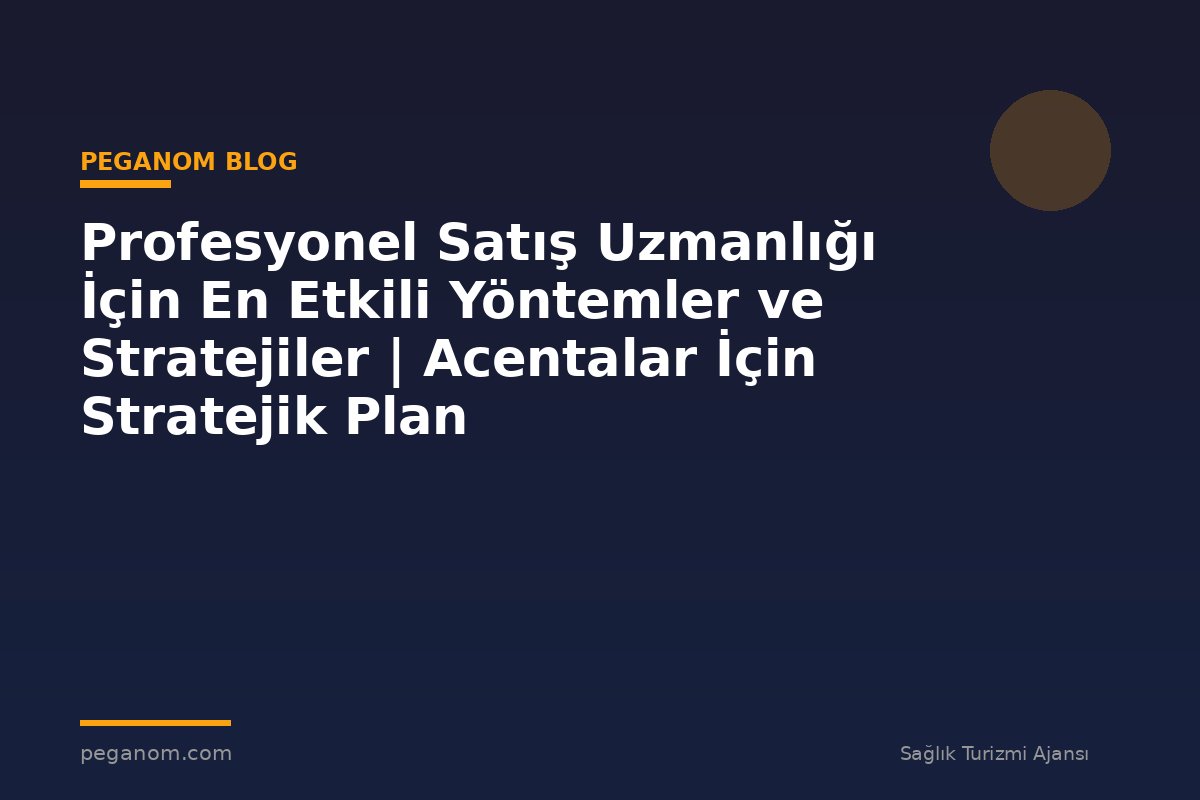 Profesyonel Satış Uzmanlığı İçin En Etkili Yöntemler ve Stratejiler | Acentalar İçin Stratejik Plan