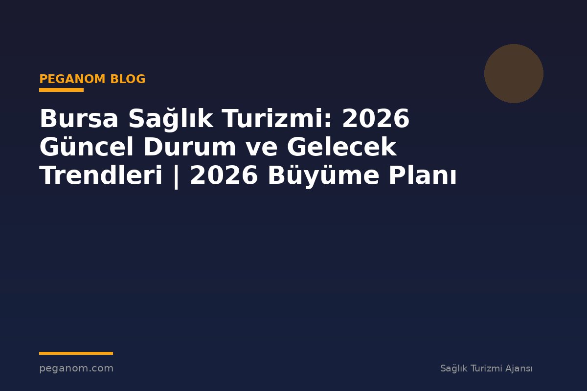Bursa Sağlık Turizmi: 2026 Güncel Durum ve Gelecek Trendleri | 2026 Büyüme Planı