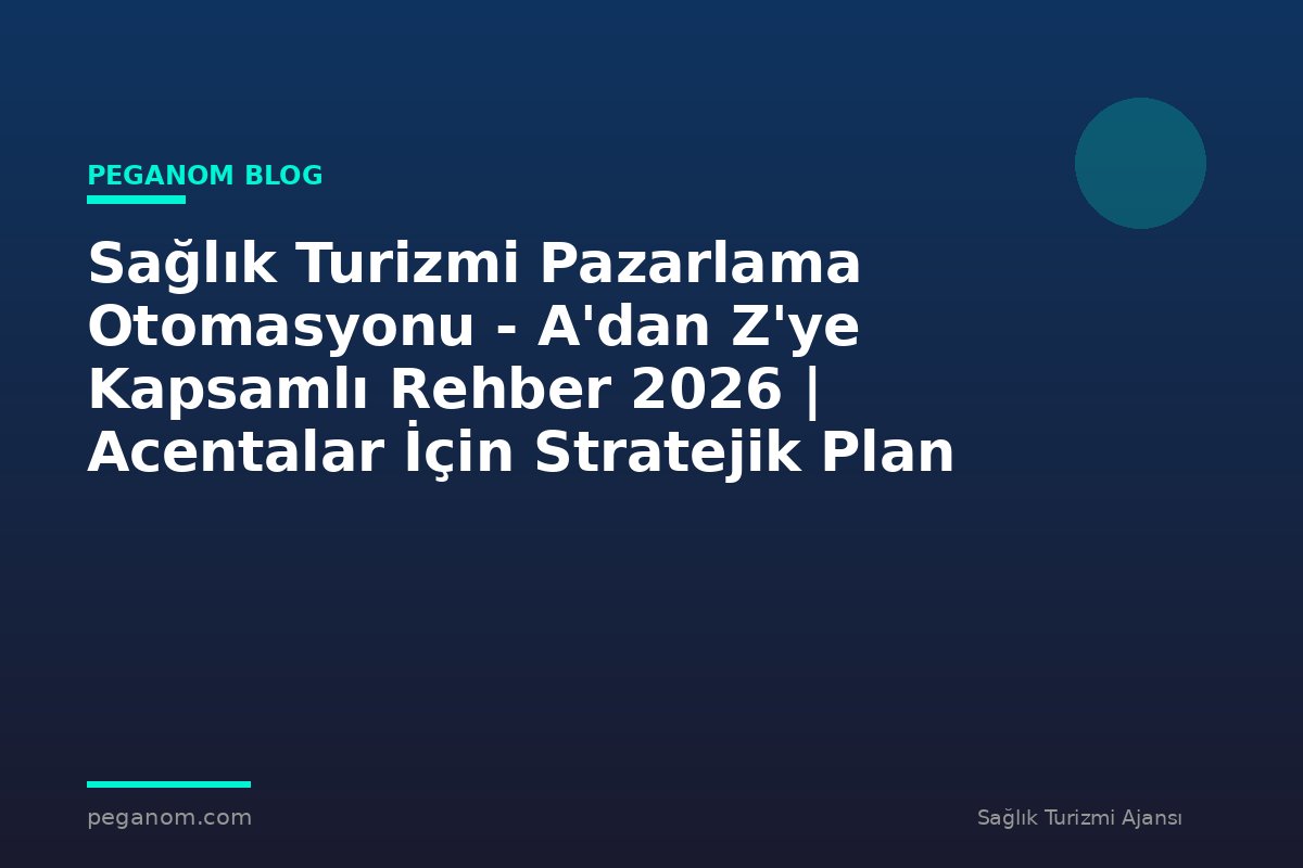 Sağlık Turizmi Pazarlama Otomasyonu - A'dan Z'ye Kapsamlı Rehber 2026 | Acentalar İçin Stratejik Plan