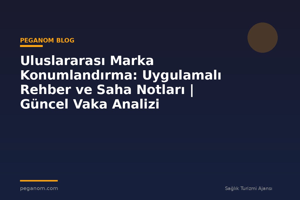 Uluslararası Marka Konumlandırma: Uygulamalı Rehber ve Saha Notları | Güncel Vaka Analizi
