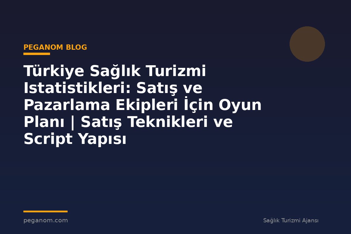 Türkiye Sağlık Turizmi Istatistikleri: Satış ve Pazarlama Ekipleri İçin Oyun Planı | Satış Teknikleri ve Script Yapısı