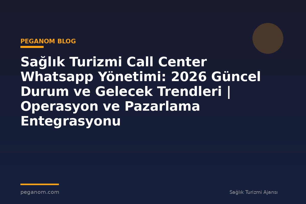 Sağlık Turizmi Call Center Whatsapp Yönetimi: 2026 Güncel Durum ve Gelecek Trendleri | Operasyon ve Pazarlama Entegrasyonu