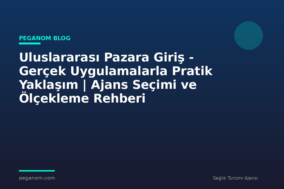 Uluslararası Pazara Giriş - Gerçek Uygulamalarla Pratik Yaklaşım | Ajans Seçimi ve Ölçekleme Rehberi