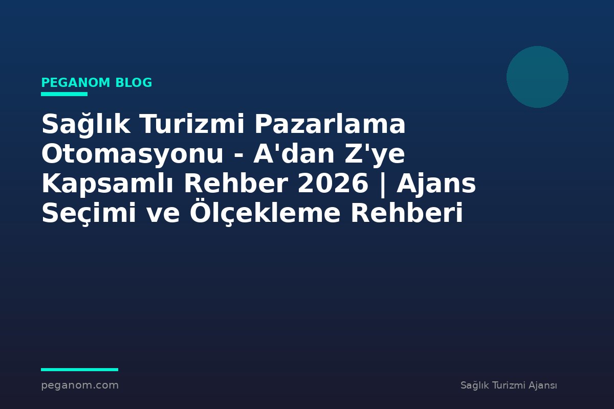 Sağlık Turizmi Pazarlama Otomasyonu - A'dan Z'ye Kapsamlı Rehber 2026 | Ajans Seçimi ve Ölçekleme Rehberi