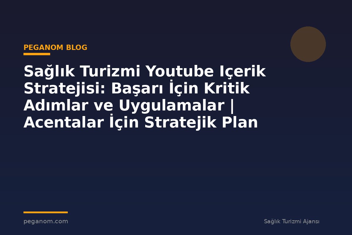 Sağlık Turizmi Youtube Içerik Stratejisi: Başarı İçin Kritik Adımlar ve Uygulamalar | Acentalar İçin Stratejik Plan