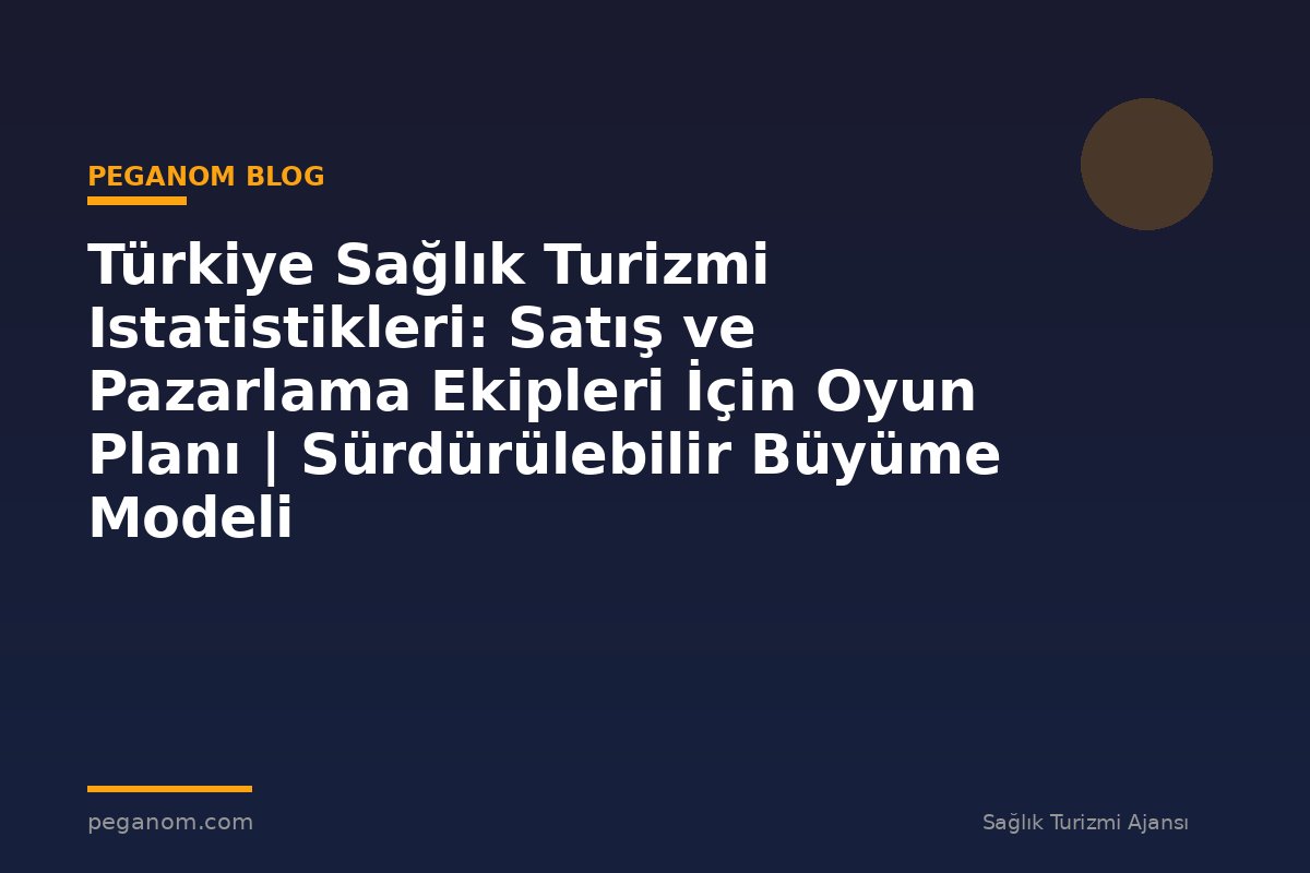 Türkiye Sağlık Turizmi Istatistikleri: Satış ve Pazarlama Ekipleri İçin Oyun Planı | Sürdürülebilir Büyüme Modeli