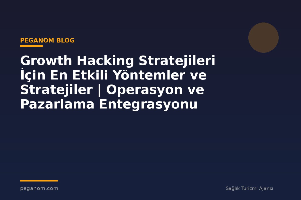 Growth Hacking Stratejileri İçin En Etkili Yöntemler ve Stratejiler | Operasyon ve Pazarlama Entegrasyonu