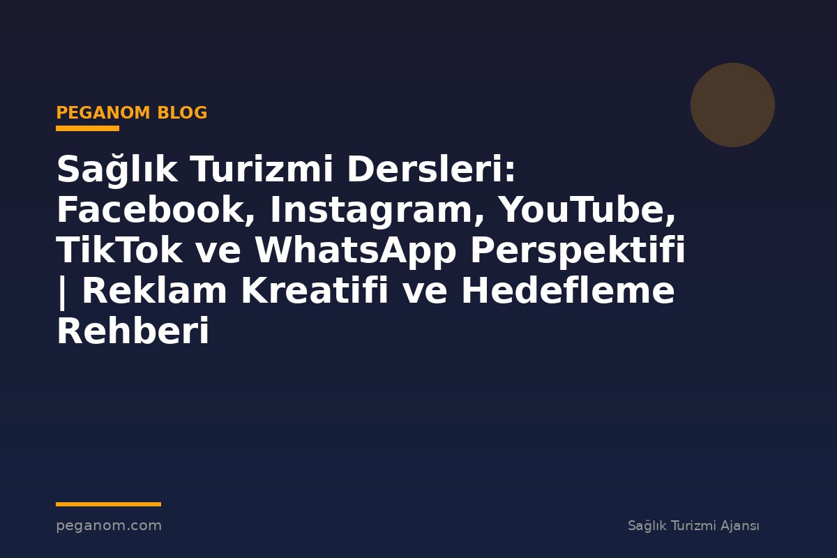 Sağlık Turizmi Dersleri: Facebook, Instagram, YouTube, TikTok ve WhatsApp Perspektifi | Reklam Kreatifi ve Hedefleme Rehberi