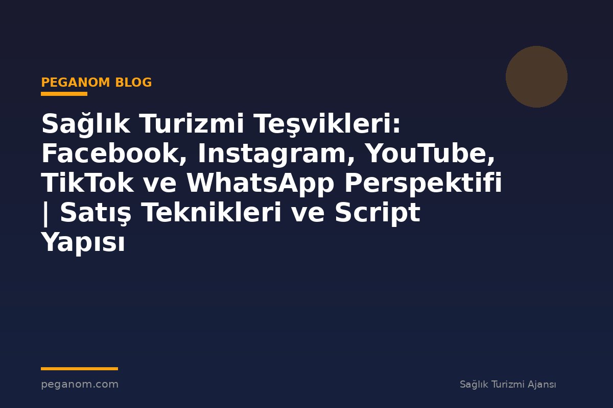 Sağlık Turizmi Teşvikleri: Facebook, Instagram, YouTube, TikTok ve WhatsApp Perspektifi | Satış Teknikleri ve Script Yapısı