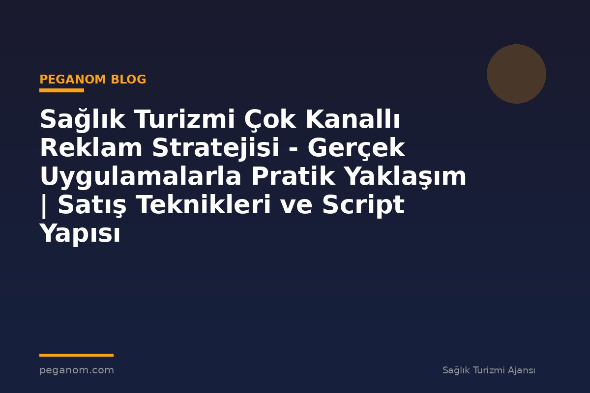 Sağlık Turizmi Çok Kanallı Reklam Stratejisi - Gerçek Uygulamalarla Pratik Yaklaşım | Satış Teknikleri ve Script Yapısı