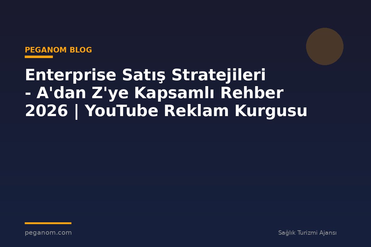 Enterprise Satış Stratejileri - A'dan Z'ye Kapsamlı Rehber 2026 | YouTube Reklam Kurgusu