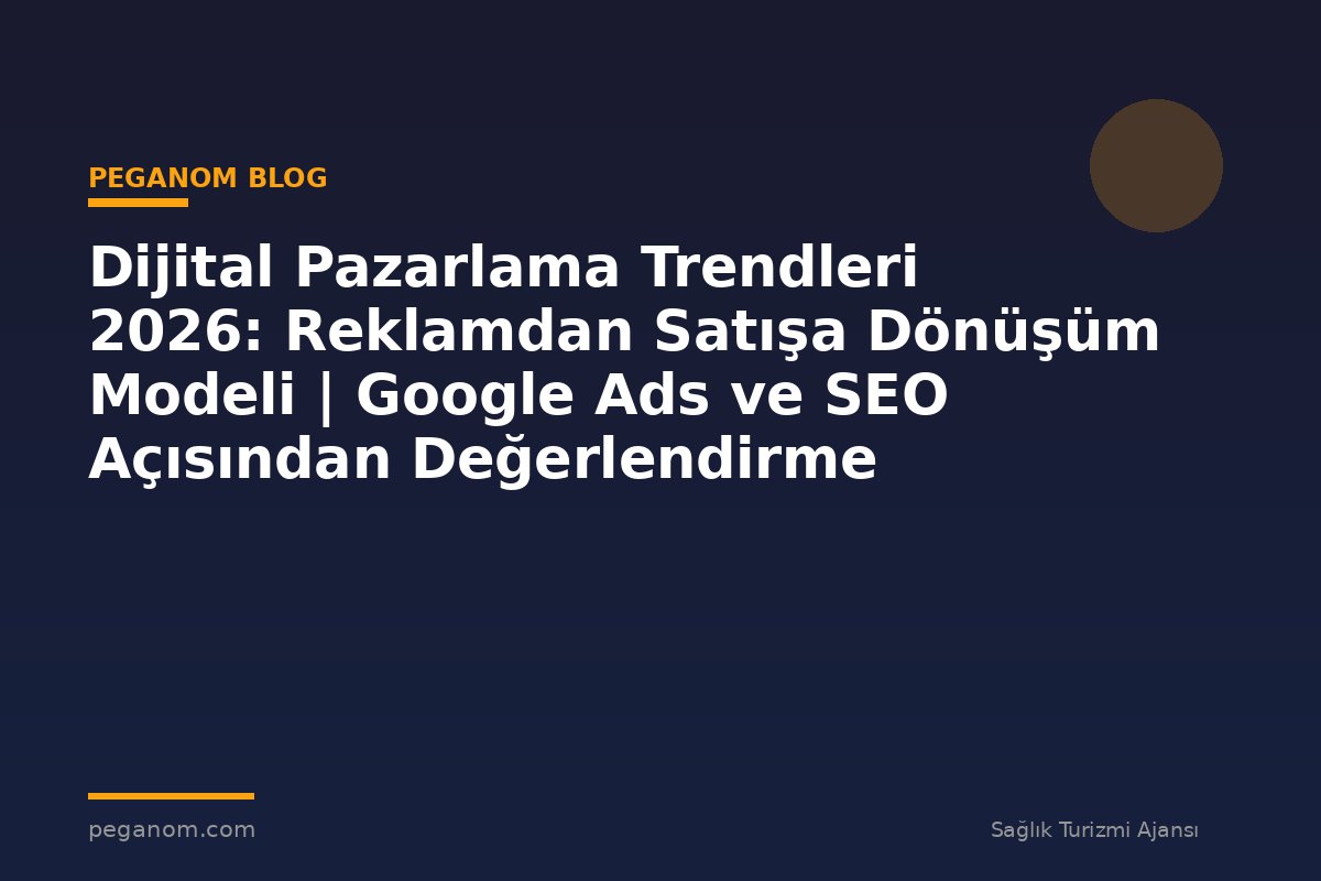Dijital Pazarlama Trendleri 2026: Reklamdan Satışa Dönüşüm Modeli | Google Ads ve SEO Açısından Değerlendirme