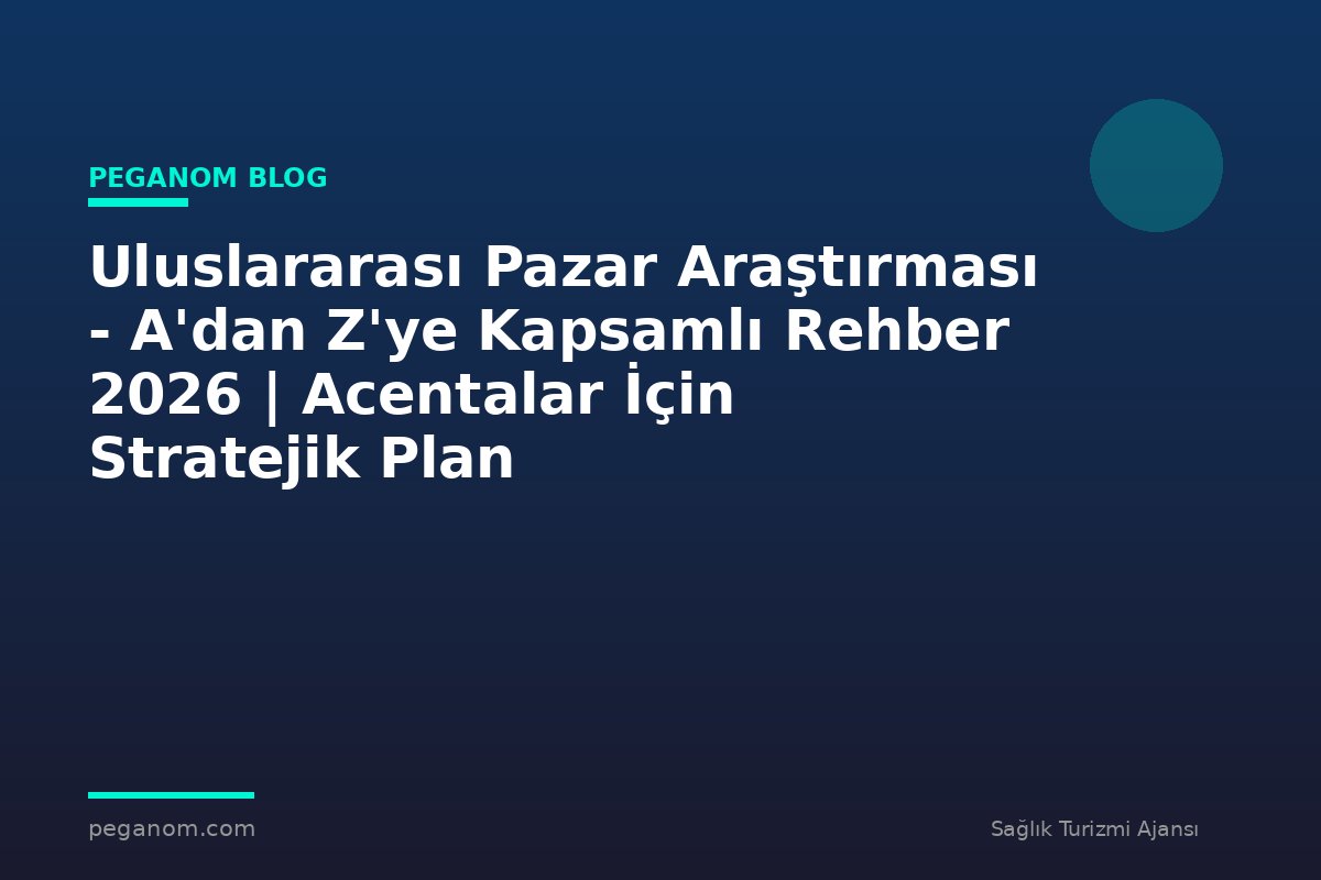 Uluslararası Pazar Araştırması - A'dan Z'ye Kapsamlı Rehber 2026 | Acentalar İçin Stratejik Plan