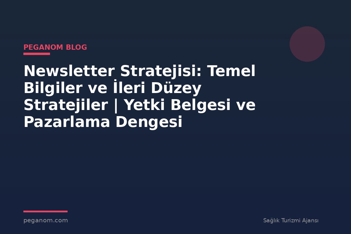 Newsletter Stratejisi: Temel Bilgiler ve İleri Düzey Stratejiler | Yetki Belgesi ve Pazarlama Dengesi
