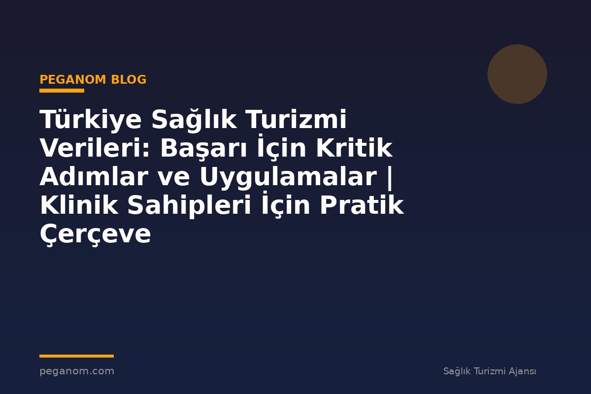 Türkiye Sağlık Turizmi Verileri: Başarı İçin Kritik Adımlar ve Uygulamalar | Klinik Sahipleri İçin Pratik Çerçeve