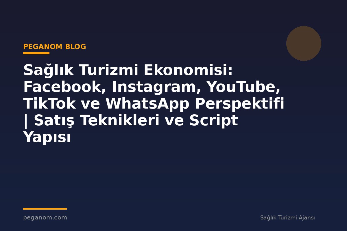 Sağlık Turizmi Ekonomisi: Facebook, Instagram, YouTube, TikTok ve WhatsApp Perspektifi | Satış Teknikleri ve Script Yapısı
