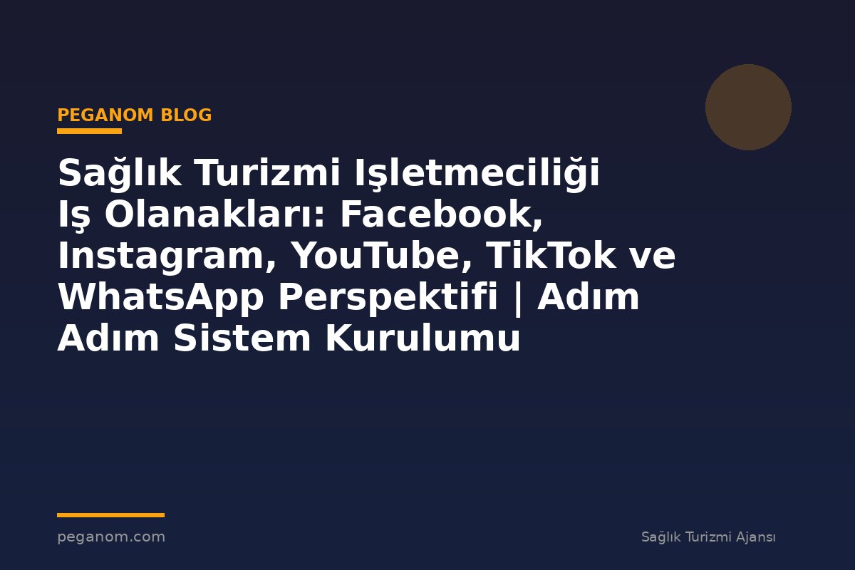 Sağlık Turizmi Işletmeciliği Iş Olanakları: Facebook, Instagram, YouTube, TikTok ve WhatsApp Perspektifi | Adım Adım Sistem Kurulumu