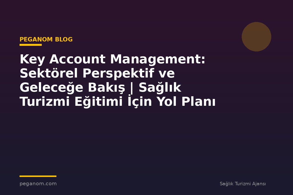Key Account Management: Sektörel Perspektif ve Geleceğe Bakış | Sağlık Turizmi Eğitimi İçin Yol Planı