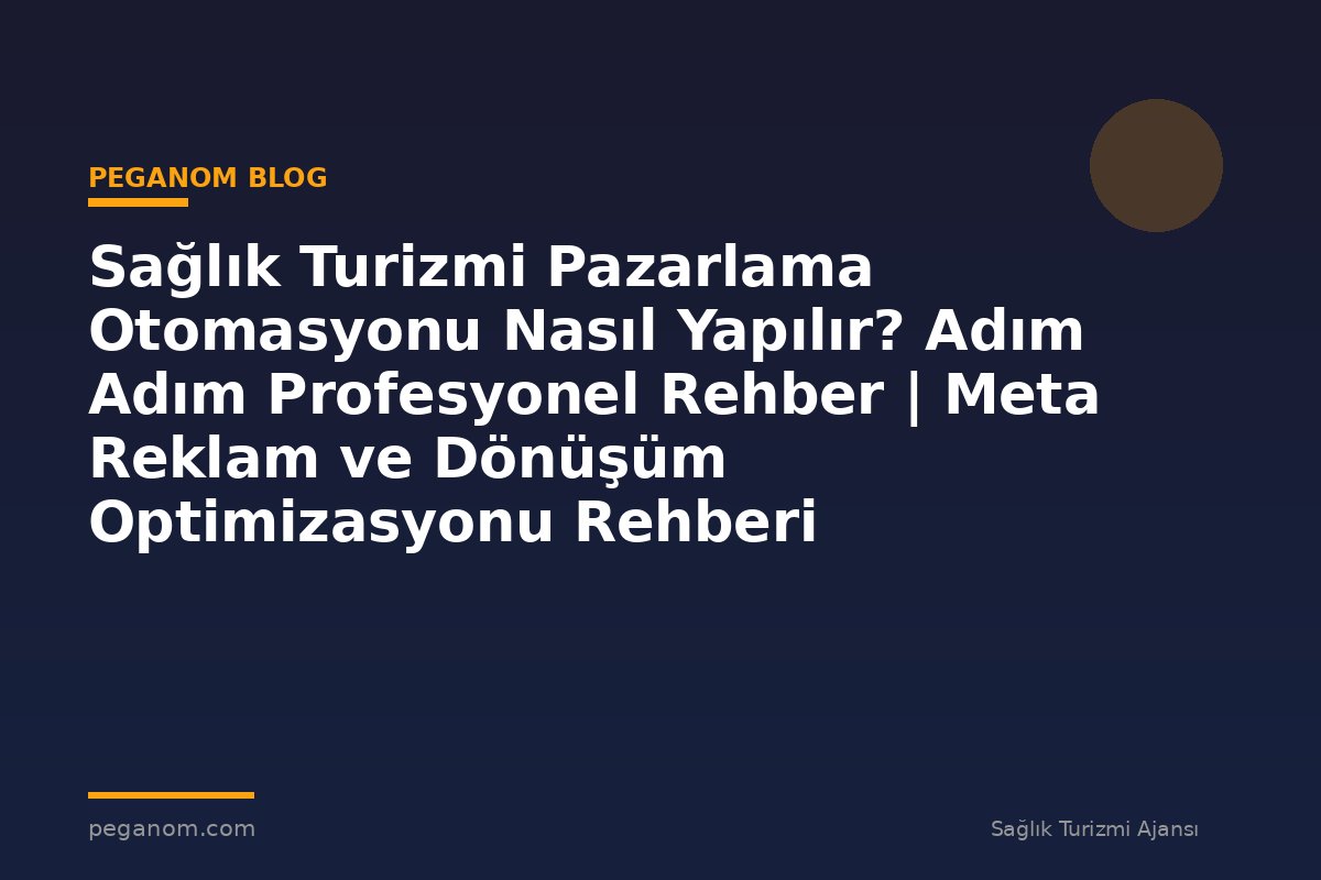 Sağlık Turizmi Pazarlama Otomasyonu Nasıl Yapılır? Adım Adım Profesyonel Rehber | Meta Reklam ve Dönüşüm Optimizasyonu Rehberi