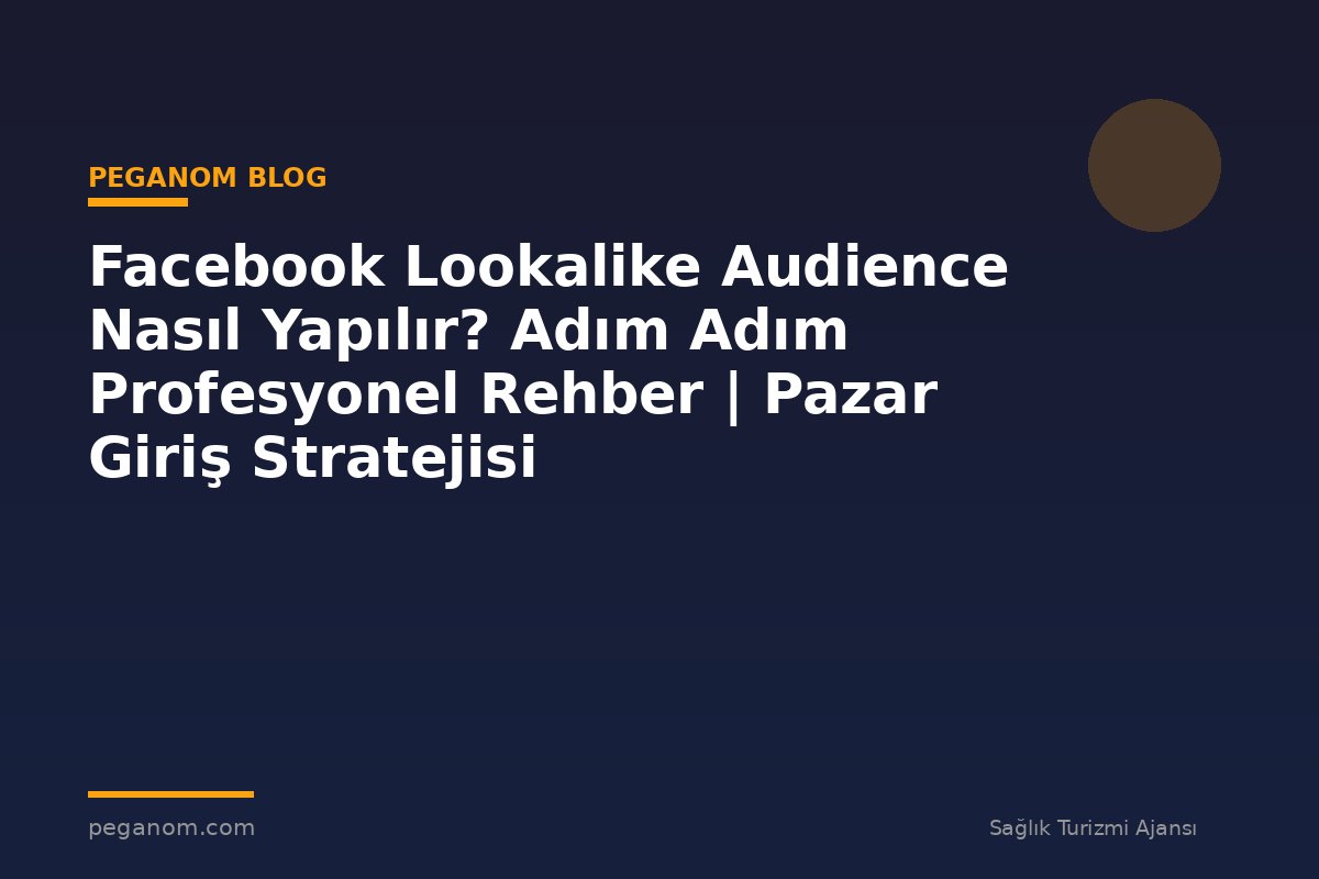 Facebook Lookalike Audience Nasıl Yapılır? Adım Adım Profesyonel Rehber | Pazar Giriş Stratejisi