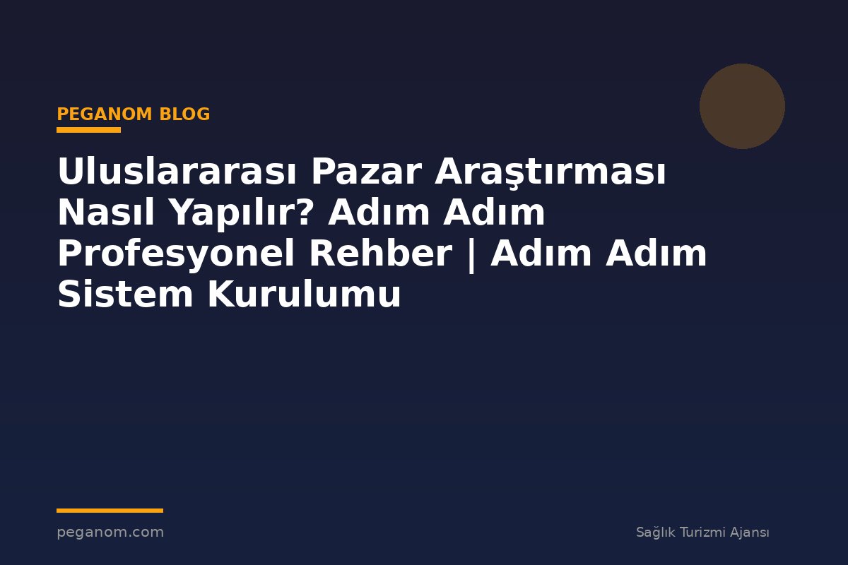 Uluslararası Pazar Araştırması Nasıl Yapılır? Adım Adım Profesyonel Rehber | Adım Adım Sistem Kurulumu