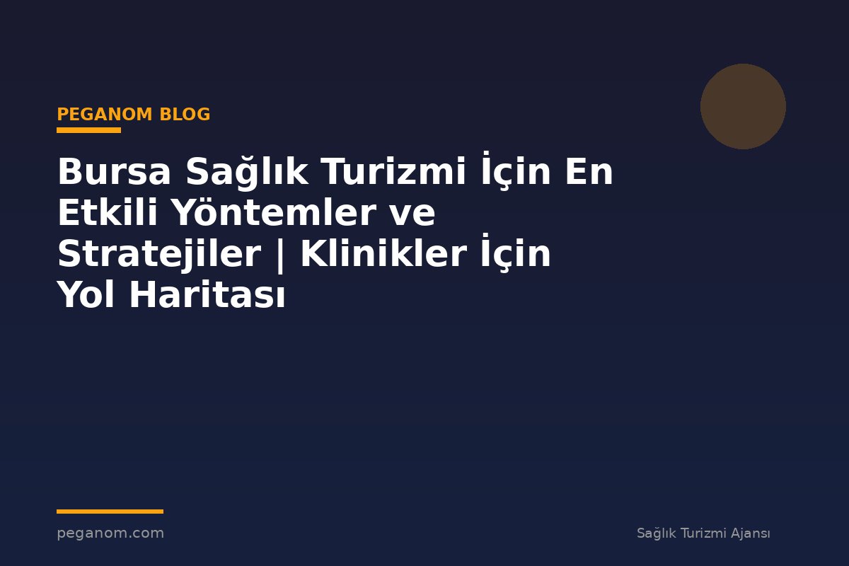 Bursa Sağlık Turizmi İçin En Etkili Yöntemler ve Stratejiler | Klinikler İçin Yol Haritası