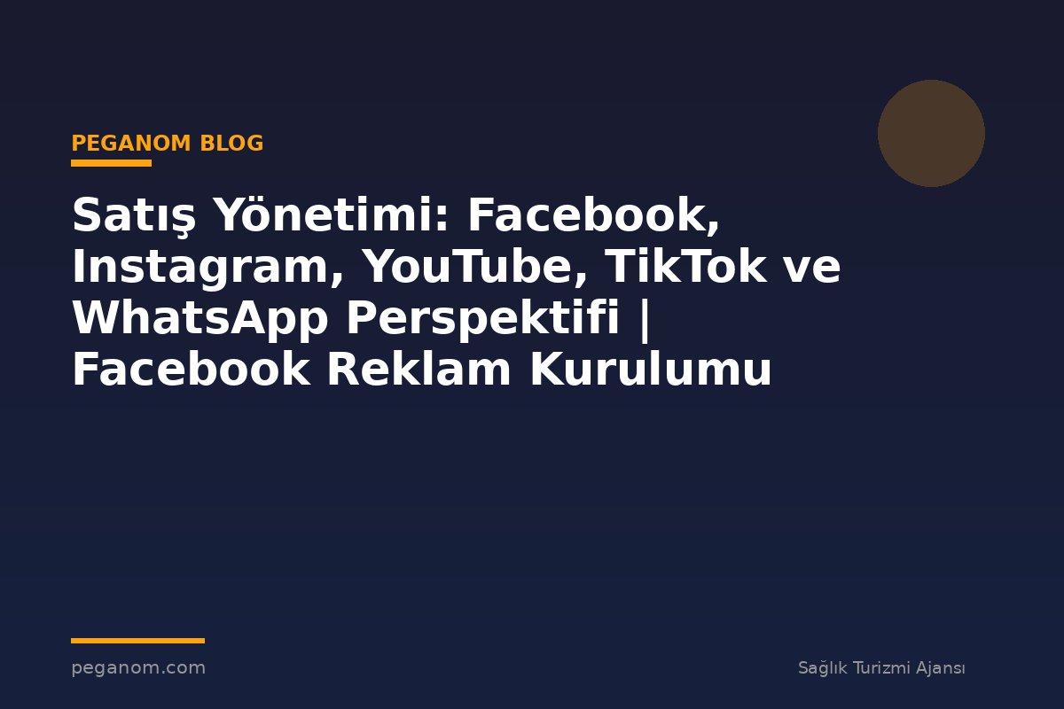 Satış Yönetimi: Facebook, Instagram, YouTube, TikTok ve WhatsApp Perspektifi | Facebook Reklam Kurulumu