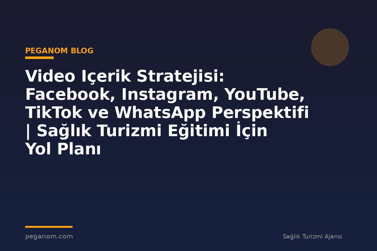 Video Içerik Stratejisi: Facebook, Instagram, YouTube, TikTok ve WhatsApp Perspektifi | Sağlık Turizmi Eğitimi İçin Yol Planı