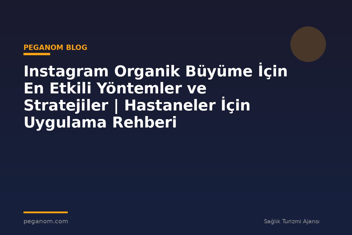 Instagram Organik Büyüme İçin En Etkili Yöntemler ve Stratejiler | Hastaneler İçin Uygulama Rehberi