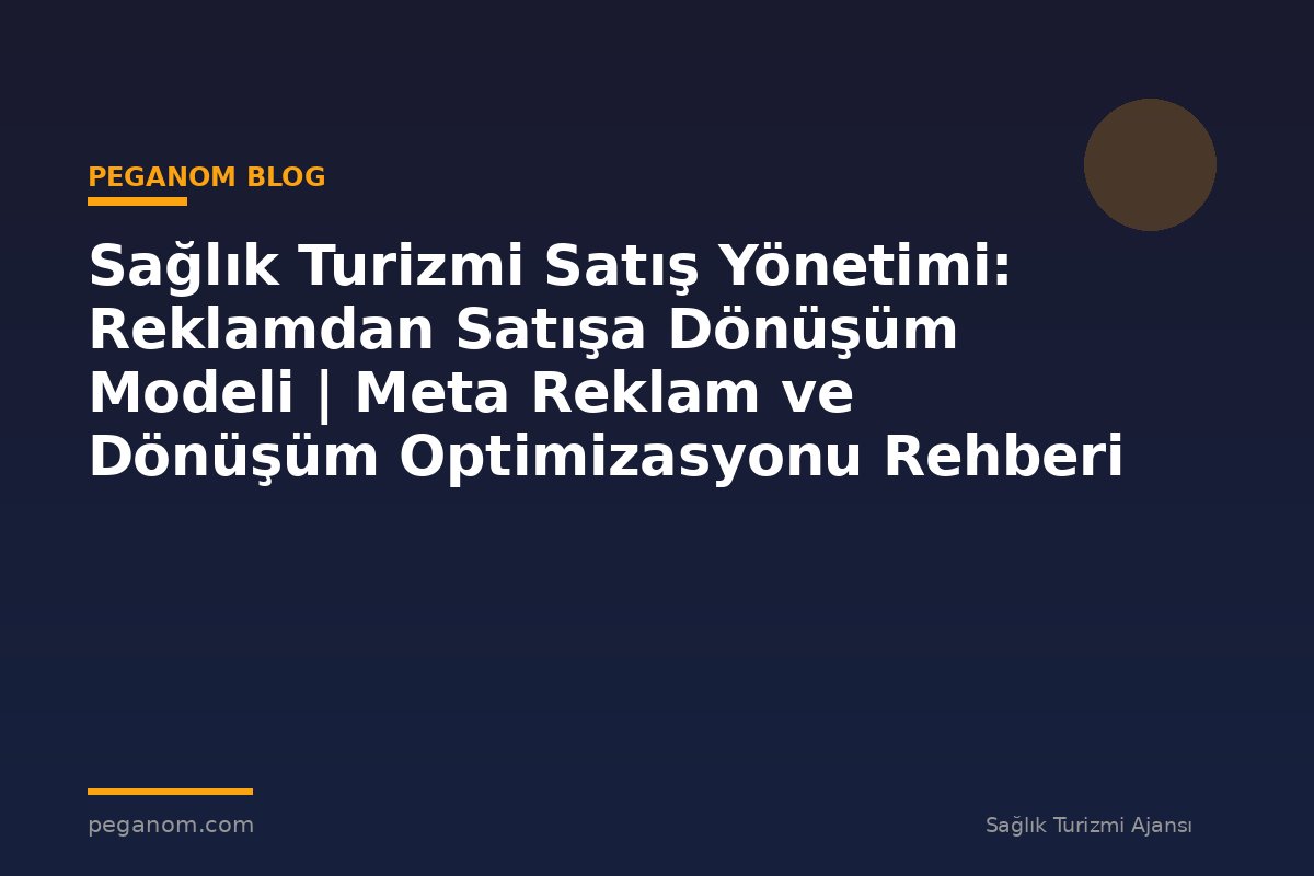 Sağlık Turizmi Satış Yönetimi: Reklamdan Satışa Dönüşüm Modeli | Meta Reklam ve Dönüşüm Optimizasyonu Rehberi