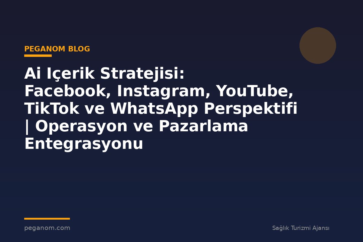 Ai Içerik Stratejisi: Facebook, Instagram, YouTube, TikTok ve WhatsApp Perspektifi | Operasyon ve Pazarlama Entegrasyonu