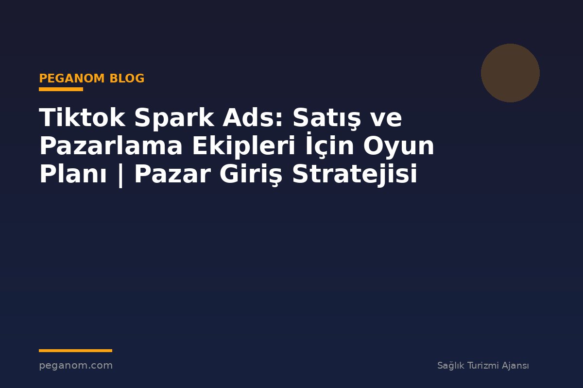 Tiktok Spark Ads: Satış ve Pazarlama Ekipleri İçin Oyun Planı | Pazar Giriş Stratejisi